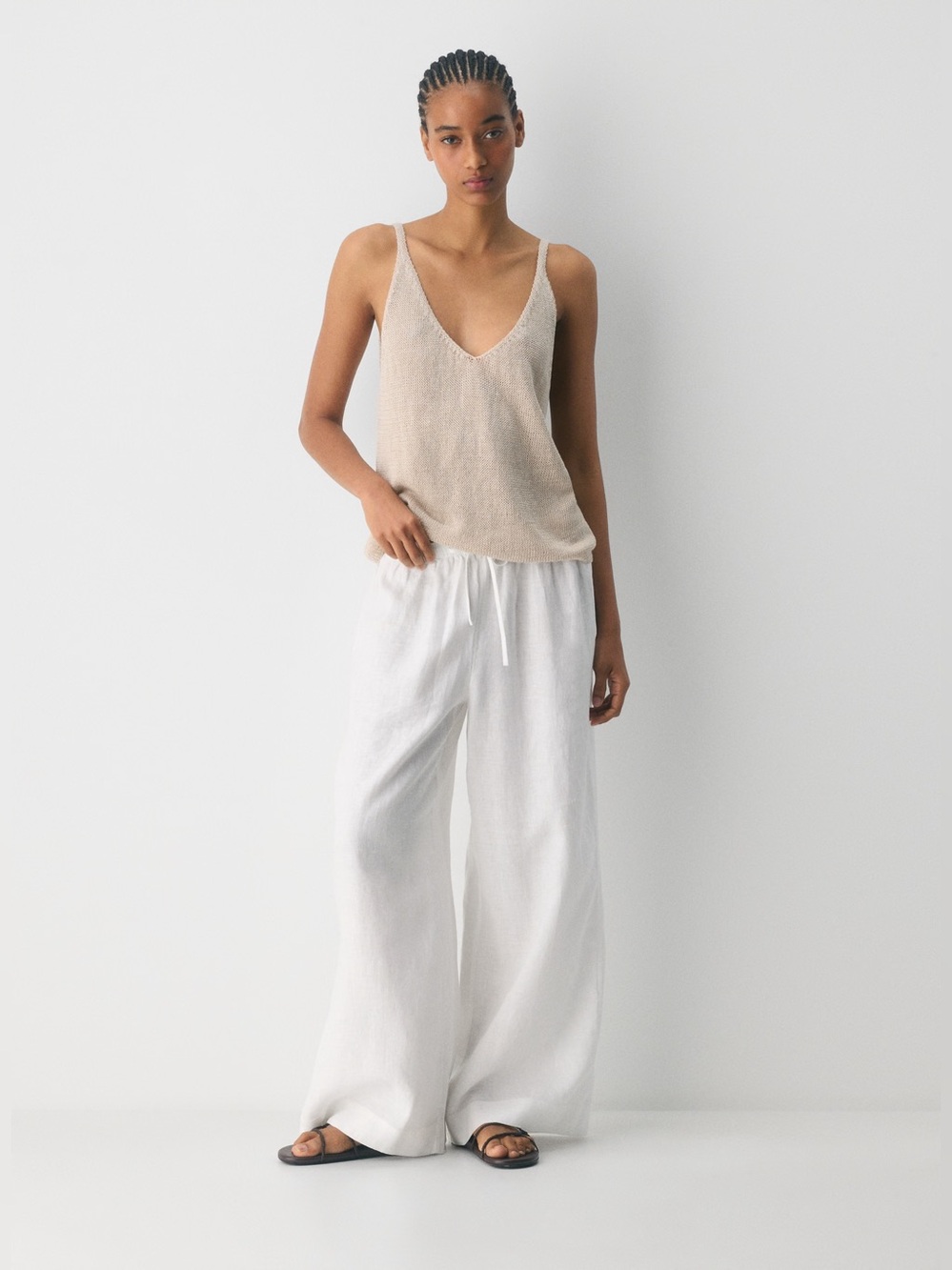 Little Moon White Linen Pants
